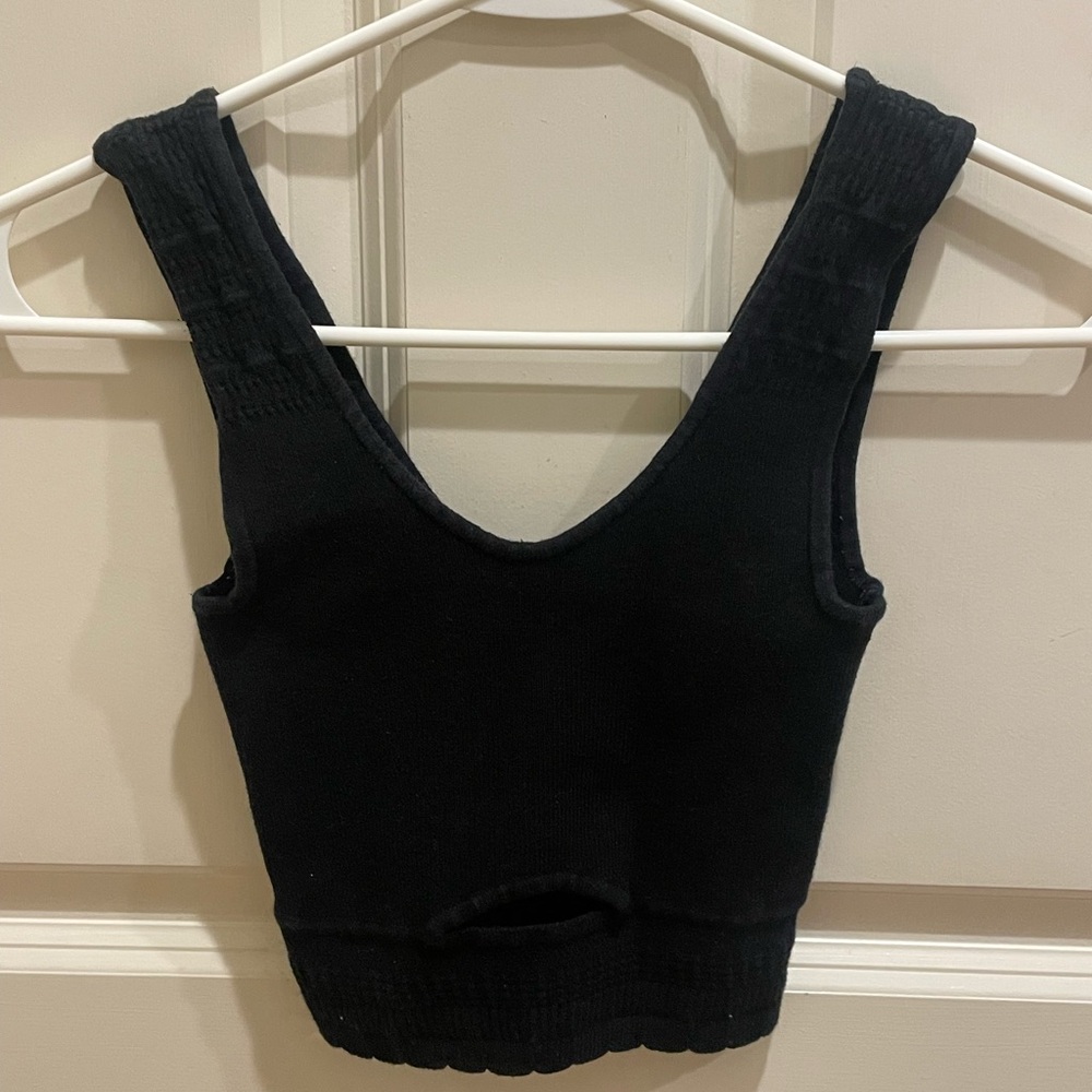 Black Knit Crop Top